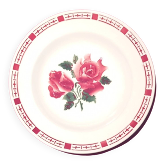 Retro soup plate Saverne model by Digoin Sarreguemines, circa 1940/1950