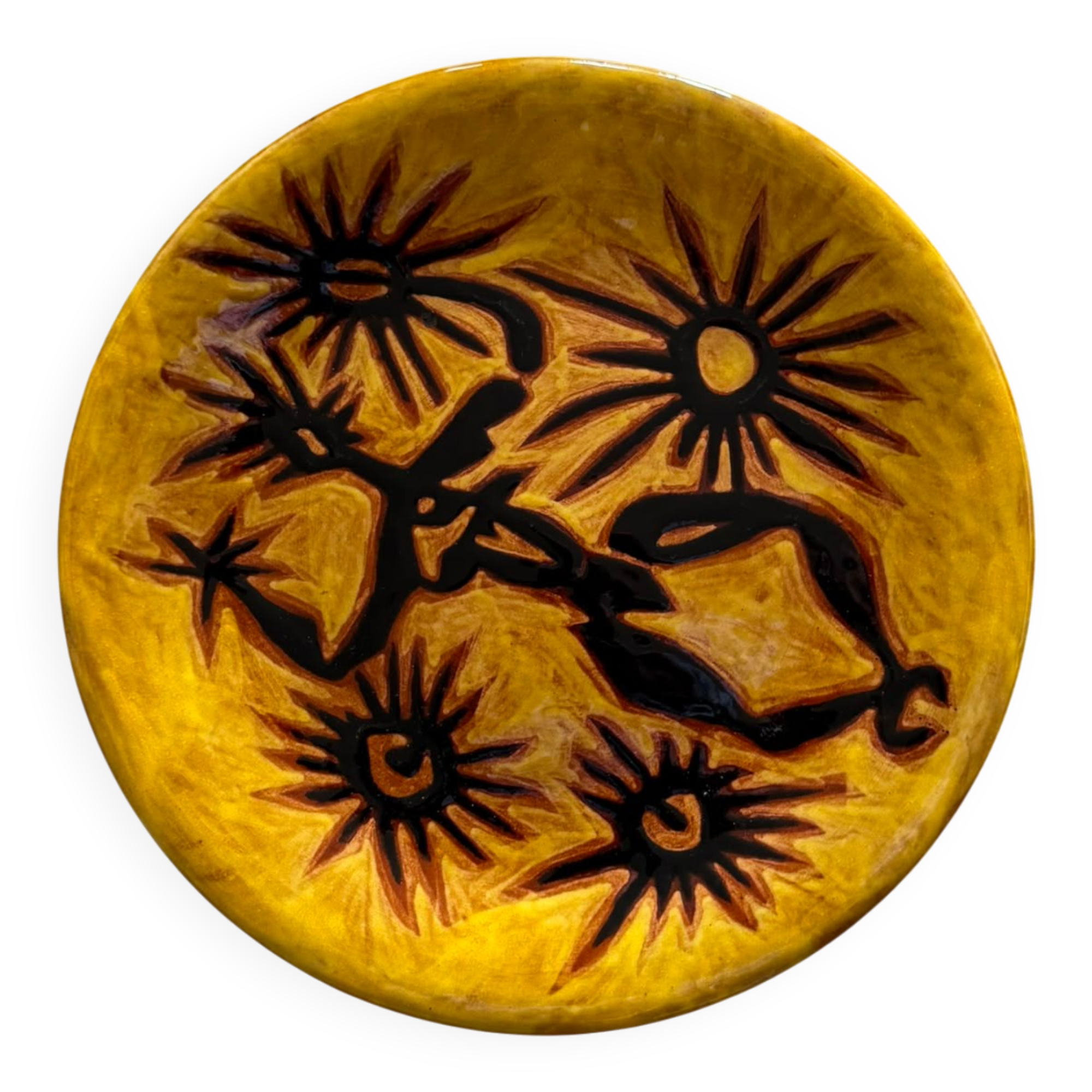 Art ceramic plate signed by Jean Lurçat / Atelier Sant Vicens 1950