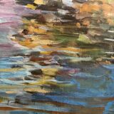 Oil painting on canvas signed “Autumn in Paris” dimensions: height-65cm- width-42cm-