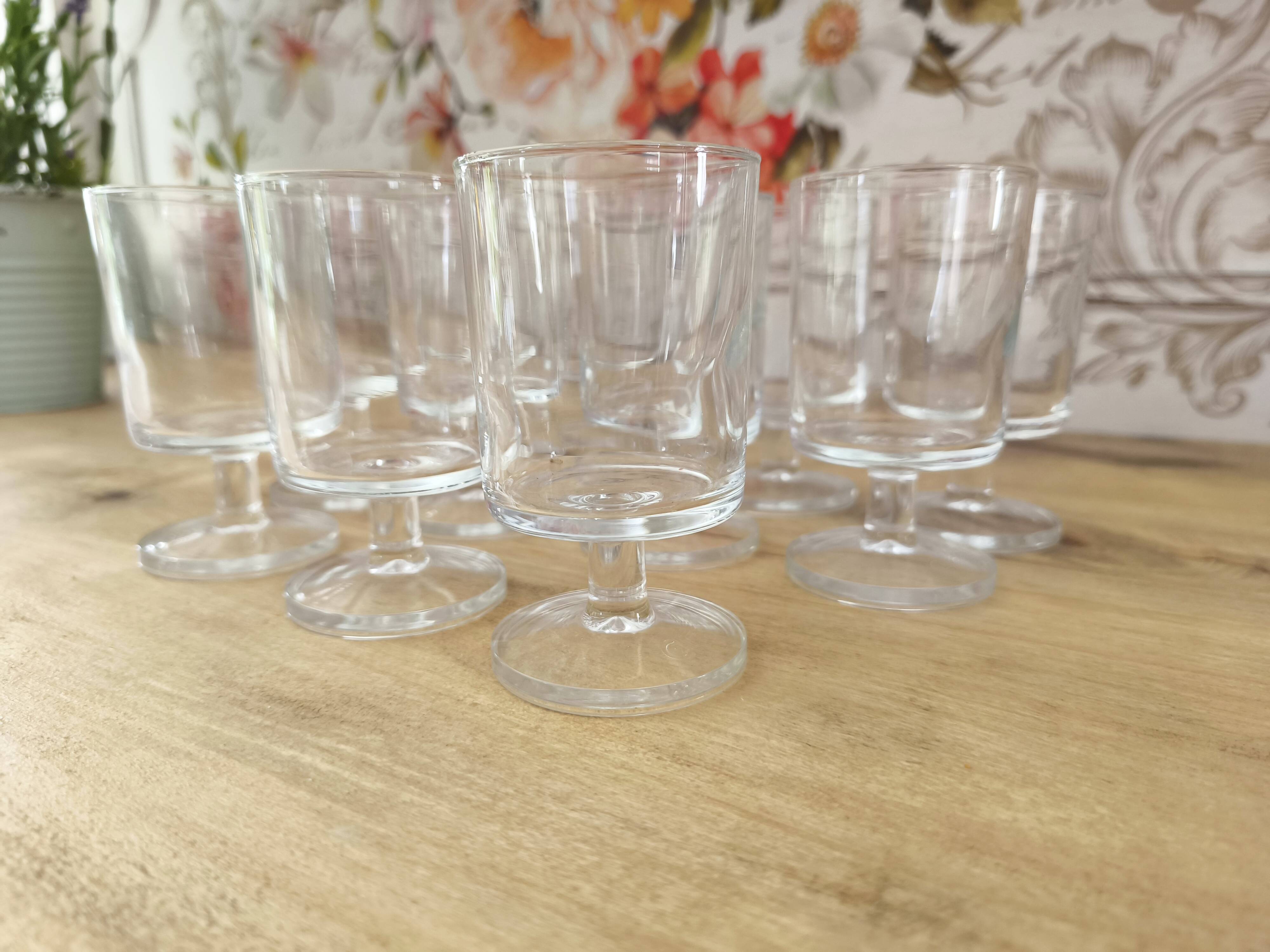 Set of 11 vintage Luminarc wine glasses, Sweden model, transparent, 10cl