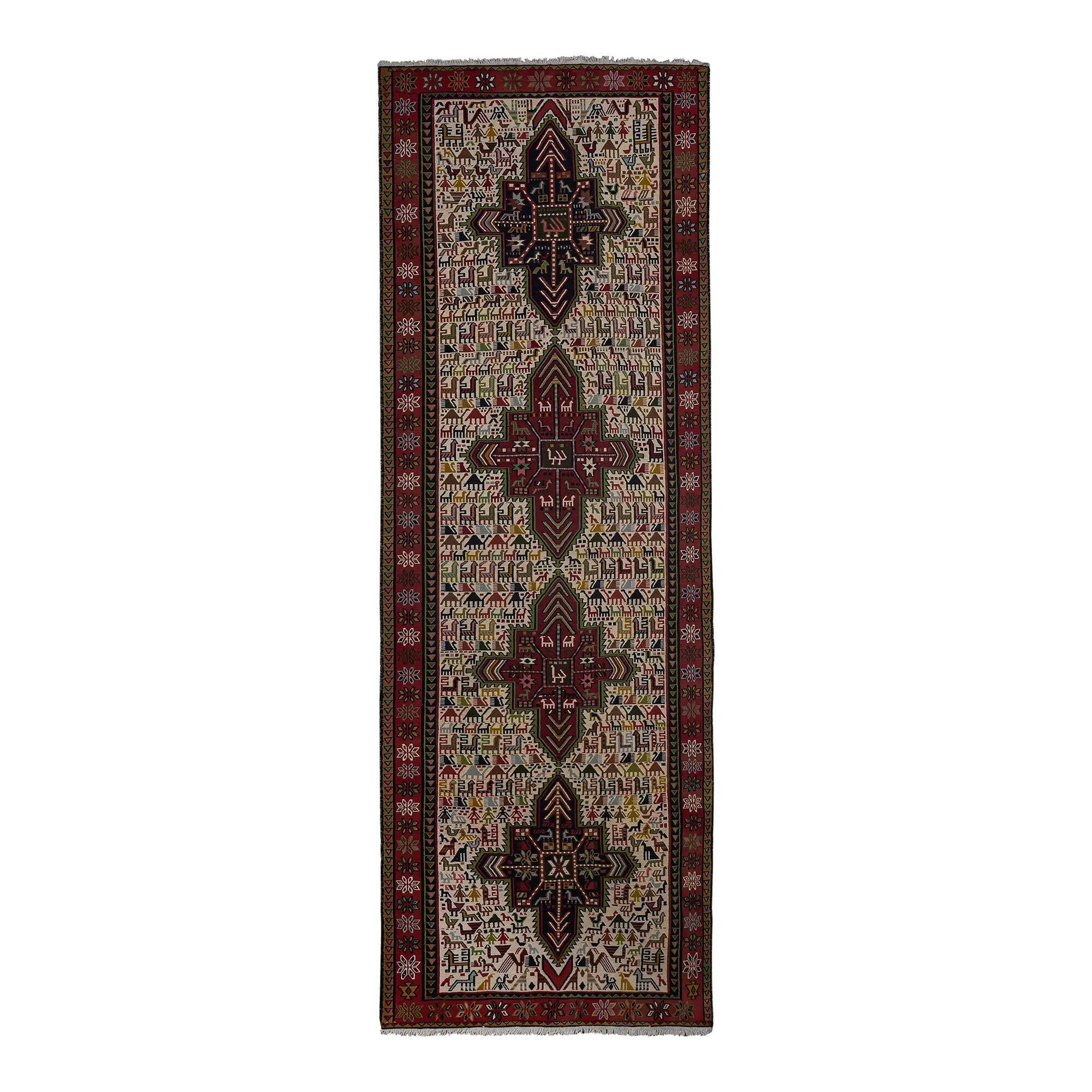 Vintage Turkish hallway rug 104x285 cm