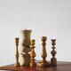 Scandinavian Wooden Candleholders, Set of 5