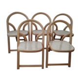 Suite of 5 Arca folding chairs by Gigi Sabadin for Crassevig Italy + 2 offered