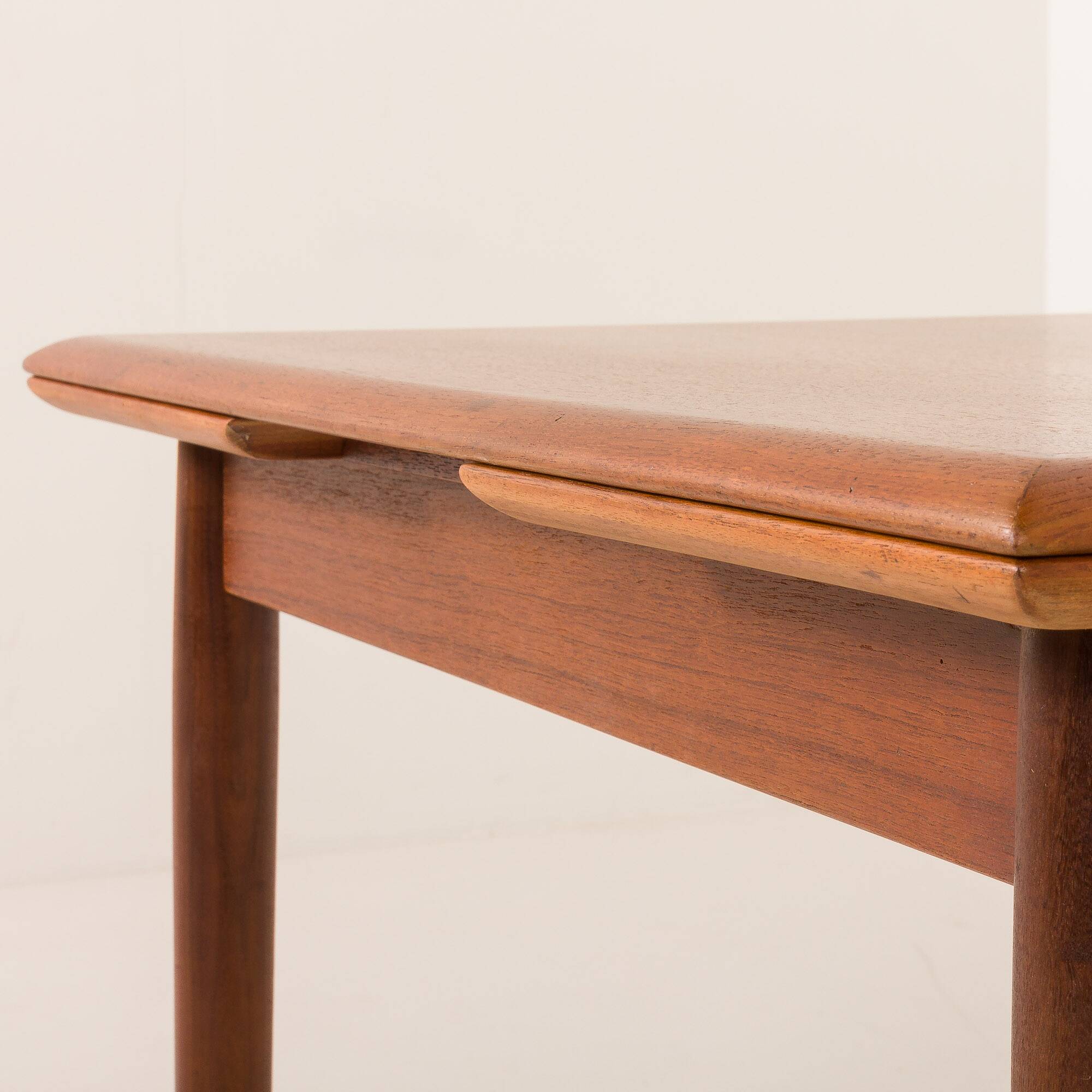 Small Danish square teak dining table with extensions, 1960s