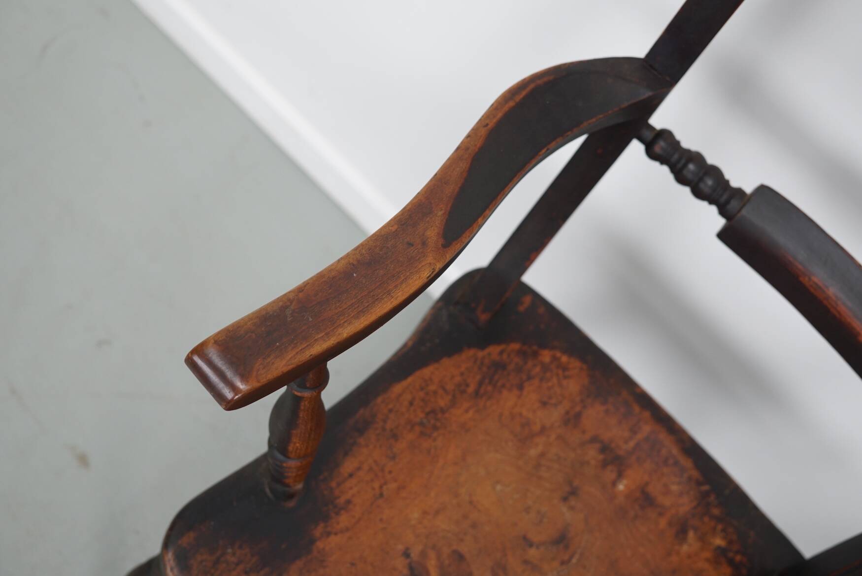 Pair of Antique Oxford Chairs, Windsor, Lath Back, Armchair, Elm, 19thc