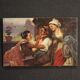 Antique interior scene painting from 19th century
