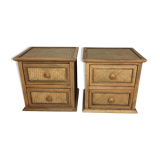 Pair of bedside rattan 1970s