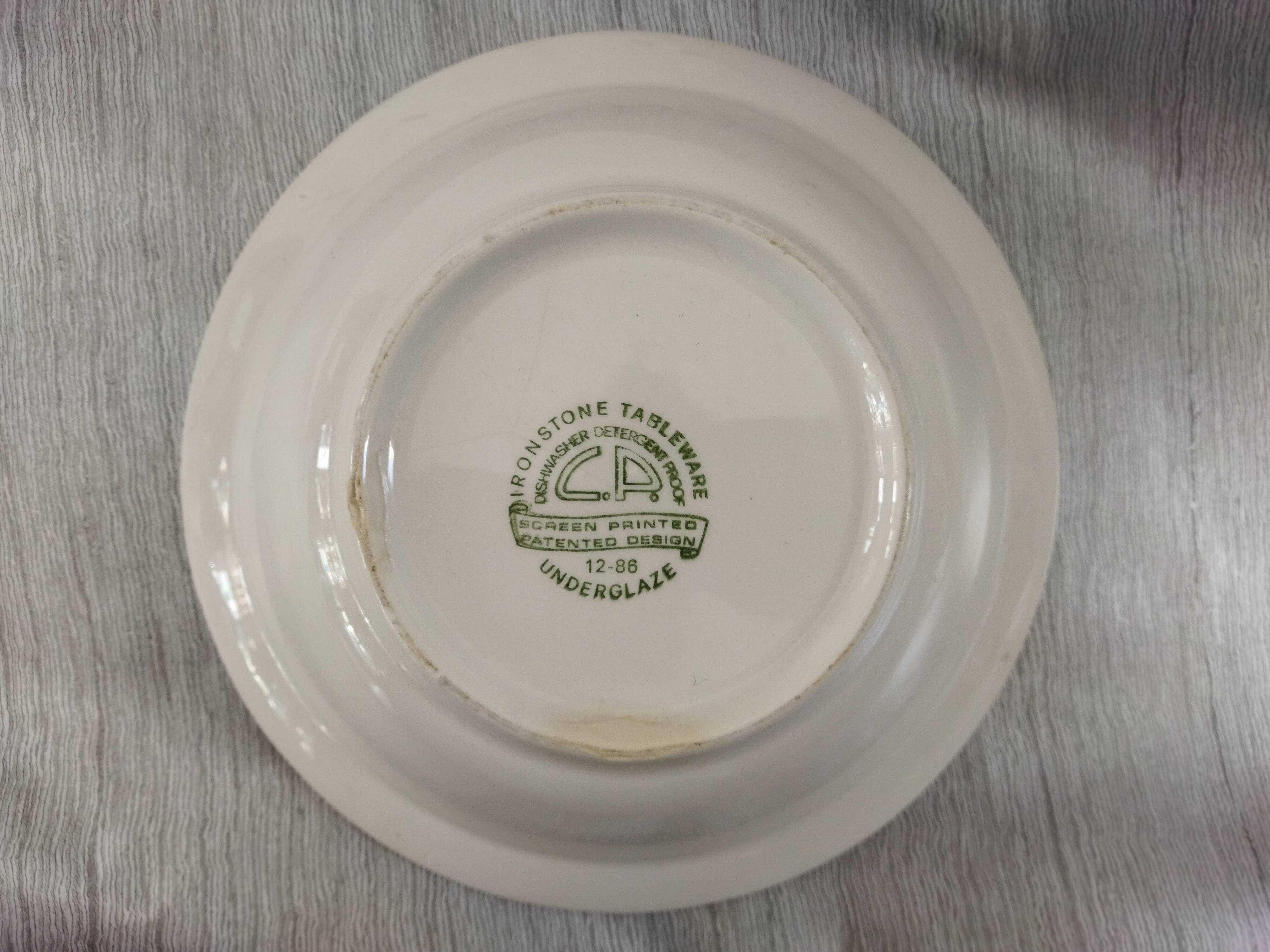Plat creux bleu & blanc ironstone tableware c.p.