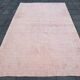 Tapis Anatolien Vintage Fait Main en Laine,Tons Rose Poudré & Beige 265x166