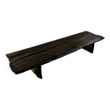 Table basse bois brûlé