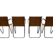 Set of 4 Gispen Diagonal chairs, 1930s