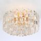 Magnificent luminaire in gilded brass and crystal glass Palazzo, Kalmar, Austria, 1970.