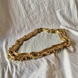 Ancien miroir en résine dorée - 43 x 68 cm