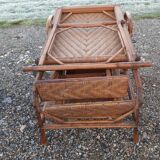 Long Bamboo and rattan chair 1900