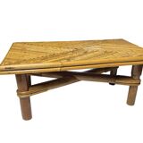 Vintage bamboo and rattan step stool