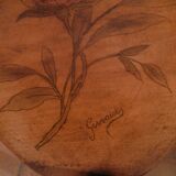 Gueridon table in art nouveau style with floral decoration, signed gervaise.