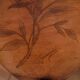 Gueridon table, Art Nouveau tea table in wood with floral decoration, signed Gervaise.
