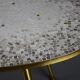 Brass Mid century Oval Coffee Table with Grey Glass Mosaic and Gold Highlights
