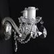 Antique wall light with 2 lights from the 1900s, featuring crystal bobeches and pendants.