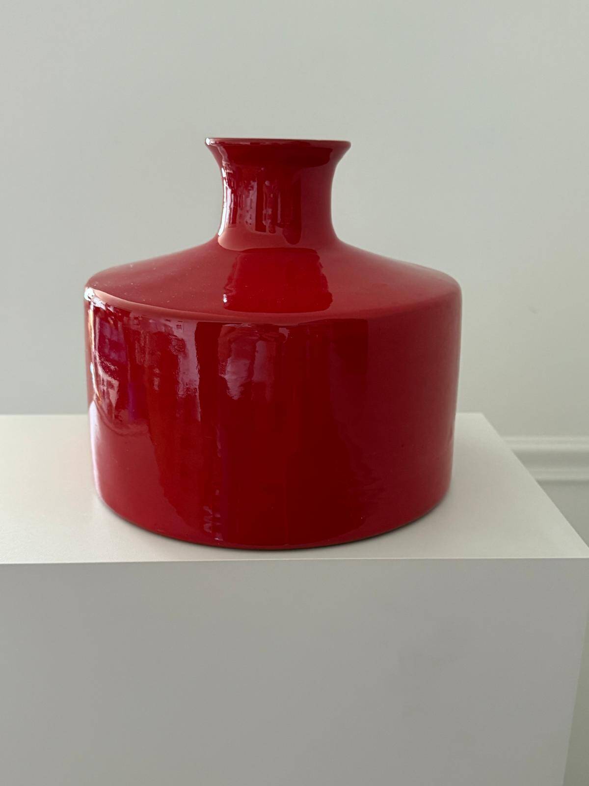Vase en céramique rouge, années 70