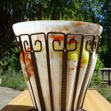 Vase pâte de verre monture métal