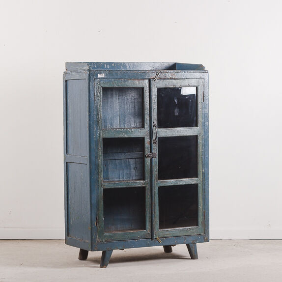 Old wooden cupboard blue