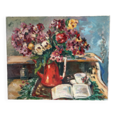 Afternoon bouquet, still life, oil on canvas signed