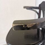 Chaise de bar vintage en bois courbé noir, style Thonet, milieu du XXe siècle (années 1970)