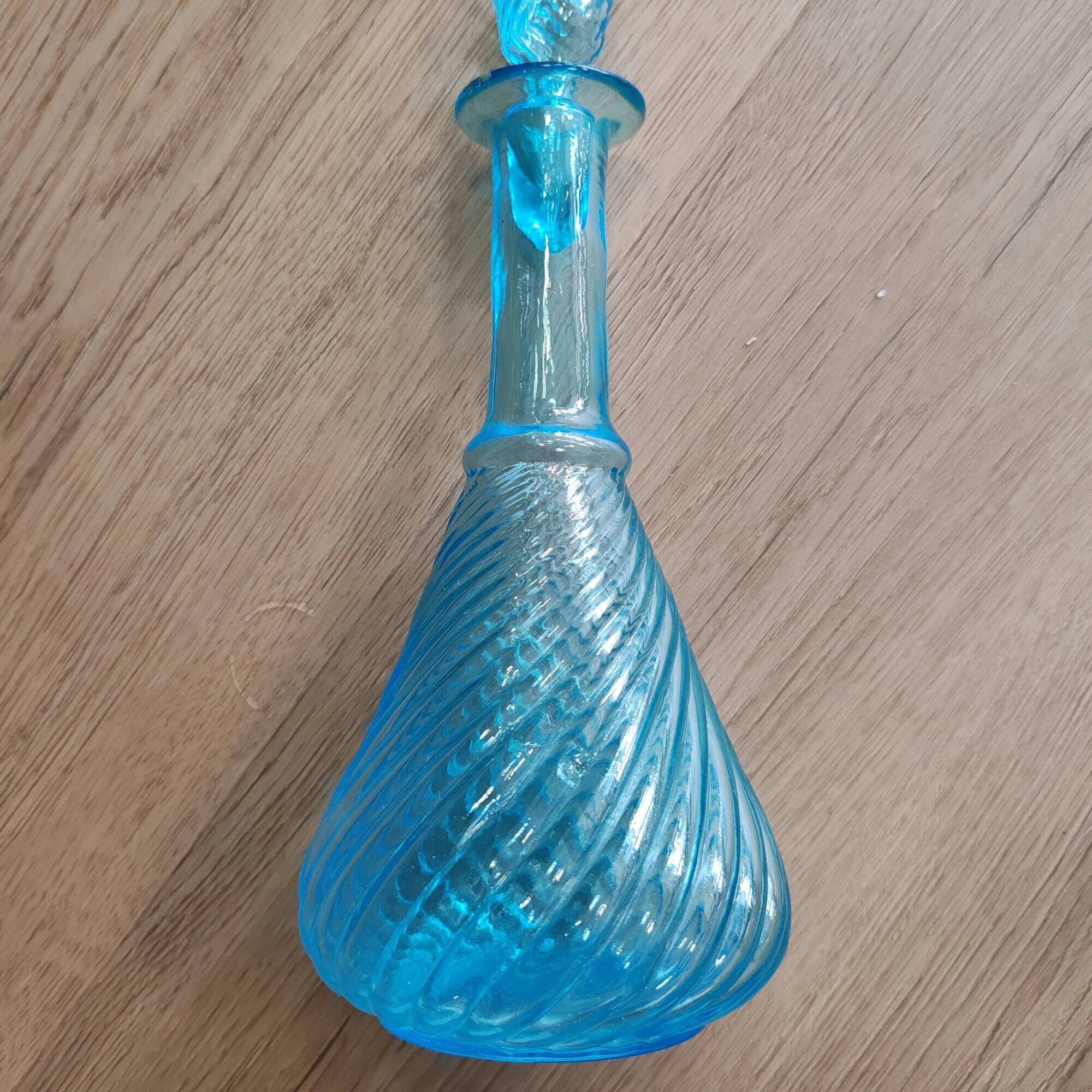 Blue glass carafe