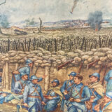 Double-sided school poster signed herouar collection rossignol verdun june 1940