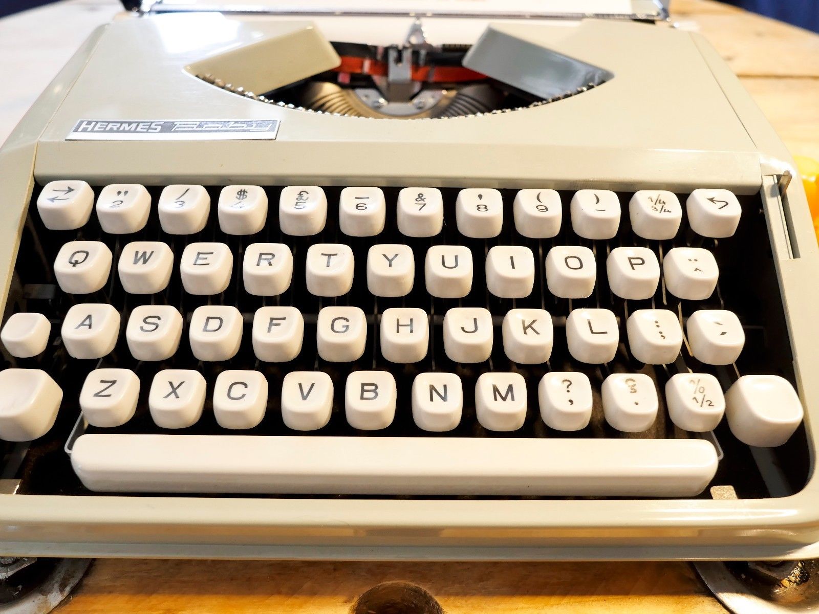 Blue green baby hermes typewriter