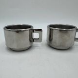 Set of vintage stainless steel cups