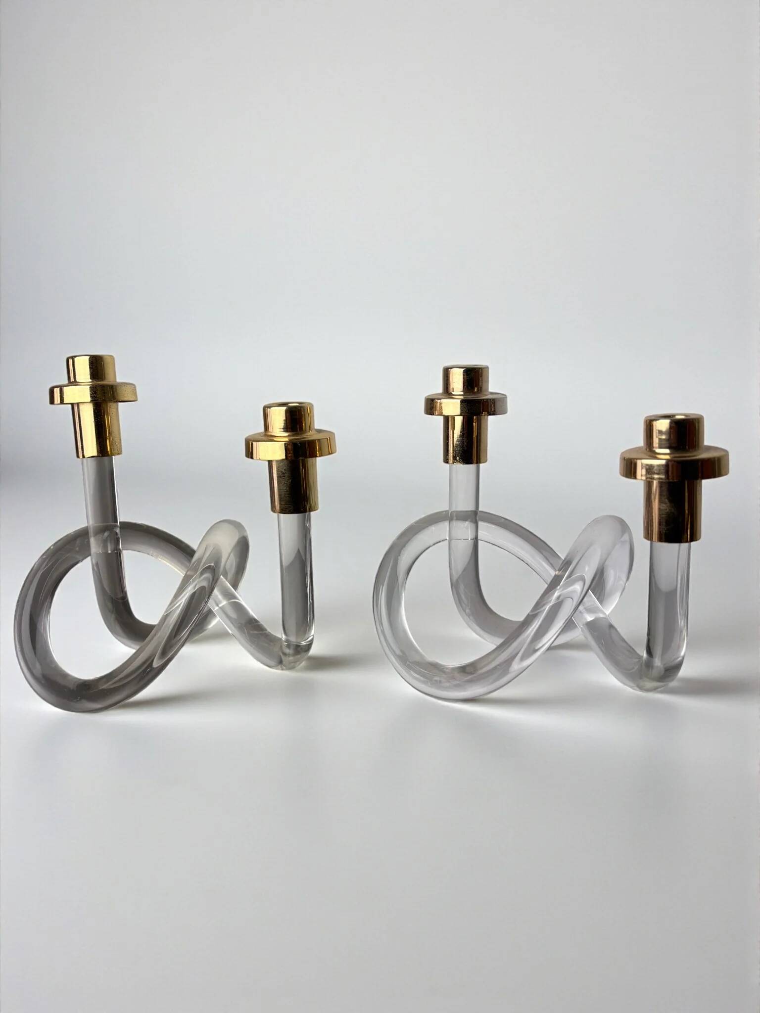 Pair of pretzel candlelabras by Dorothy Thorpe