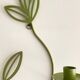 Wall Candle Holder, Green Metal Leaves