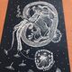 Litography made with posca on black paper The kidney