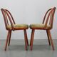 Set of four 1960s Šuman mid-century beech dining chairs, restored upholstery