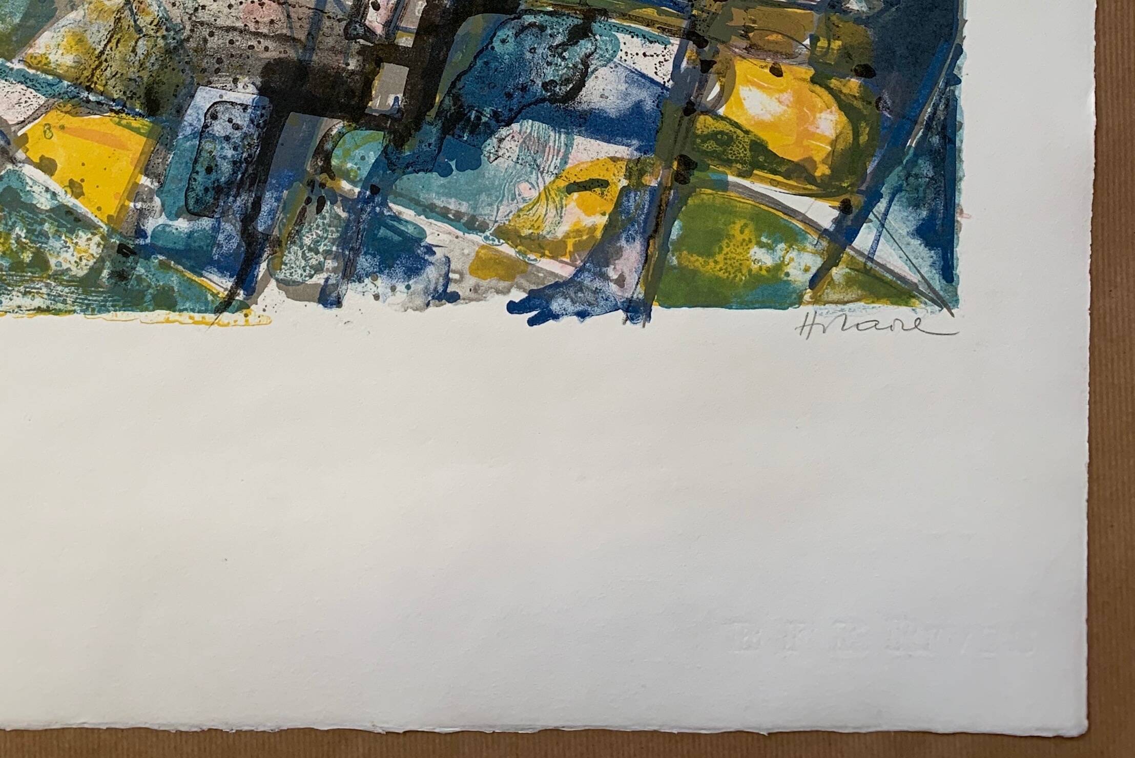 Lithographie originale "les gorges" de camille hilaire