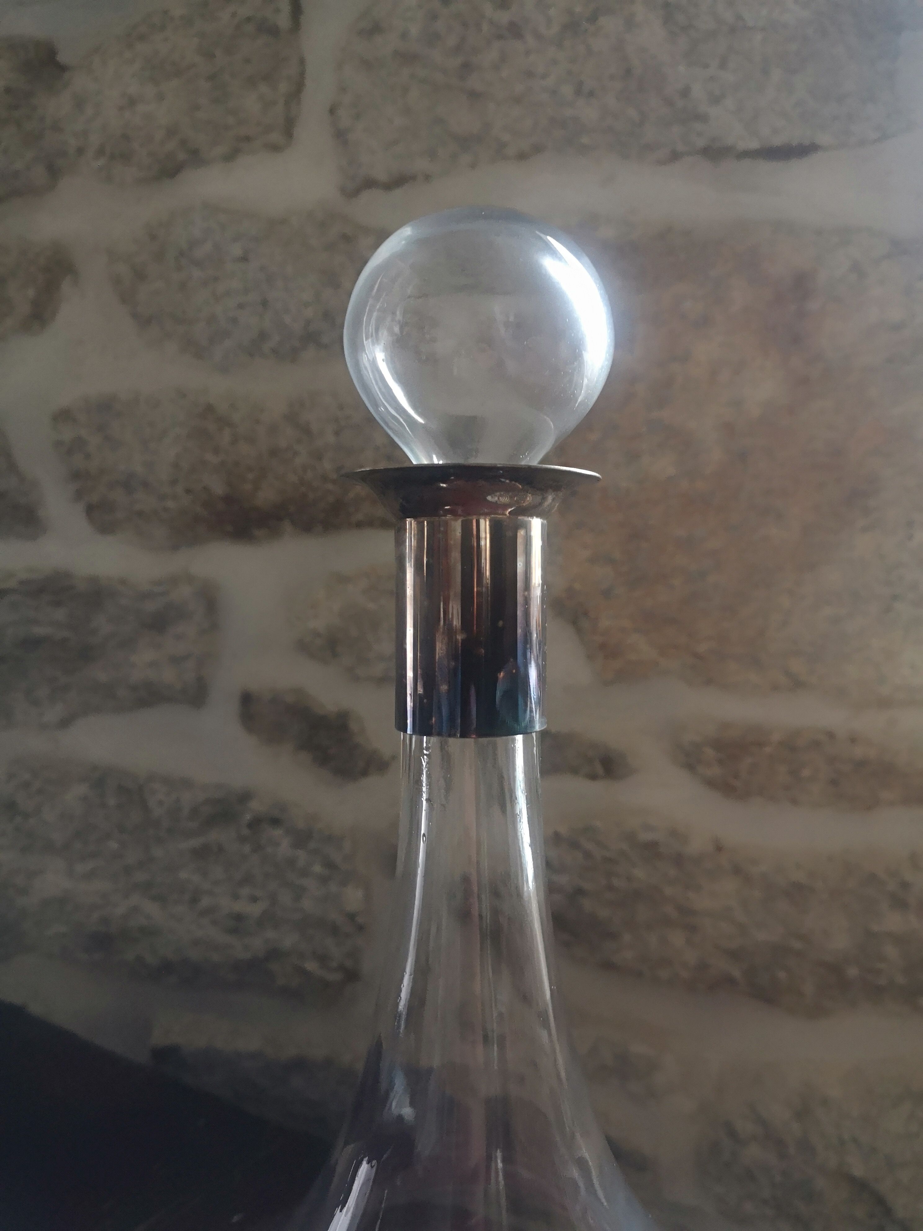 Vintage carafe has decanting