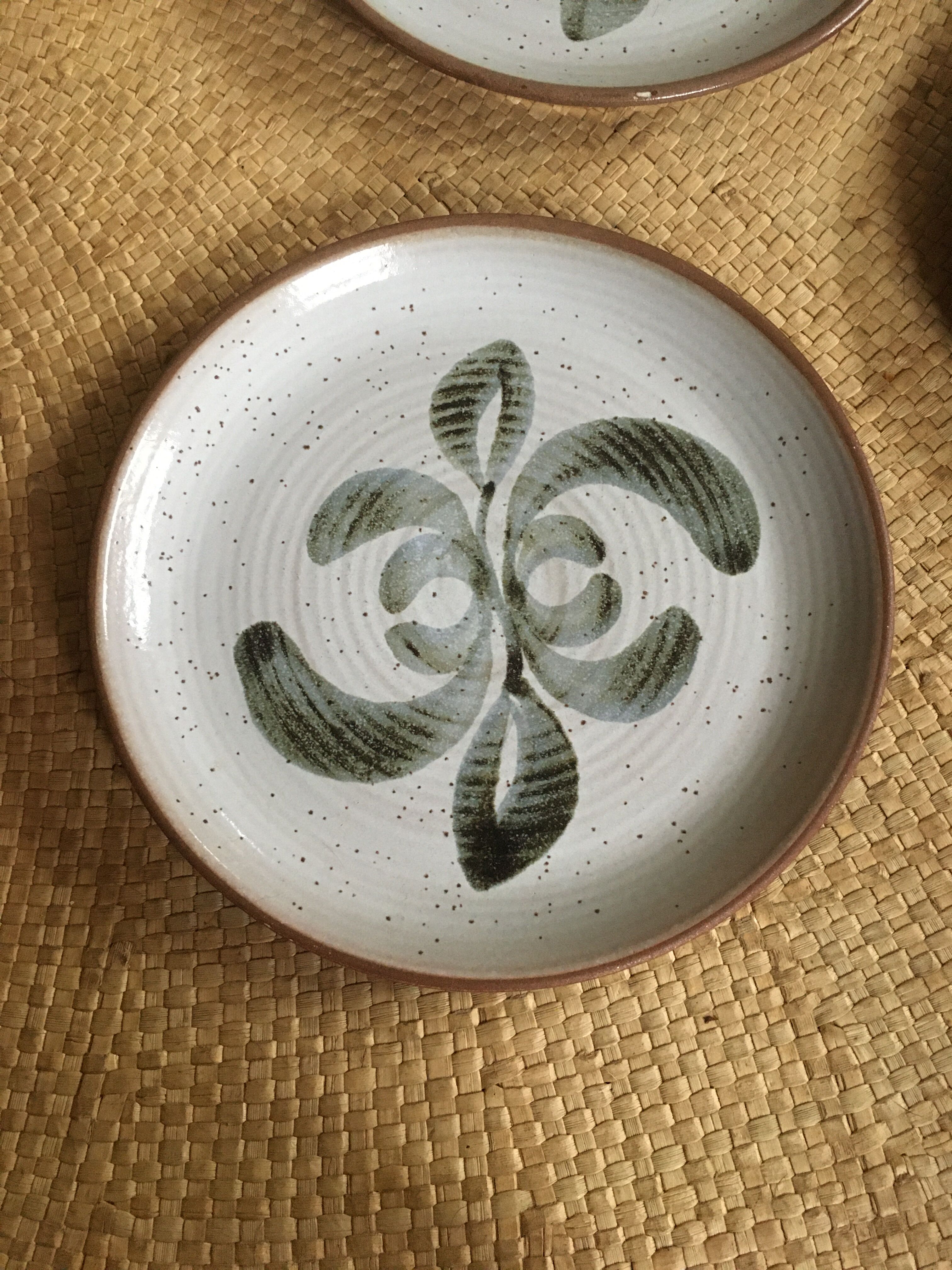 Series of 4 flat sandstone plates