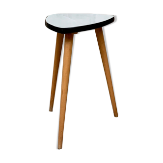 Tabouret formica guéridon triangulaire petite table basse gris vintage tripode porte plante