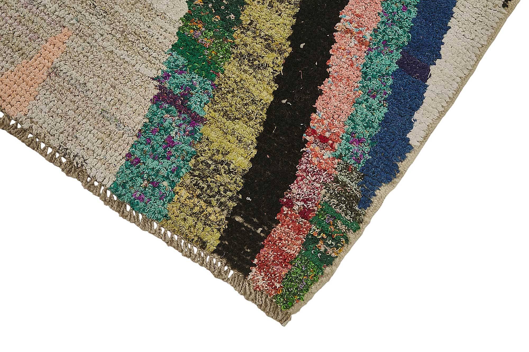 Tapis boho recyclé turc fait main 98 cm x 290 cm