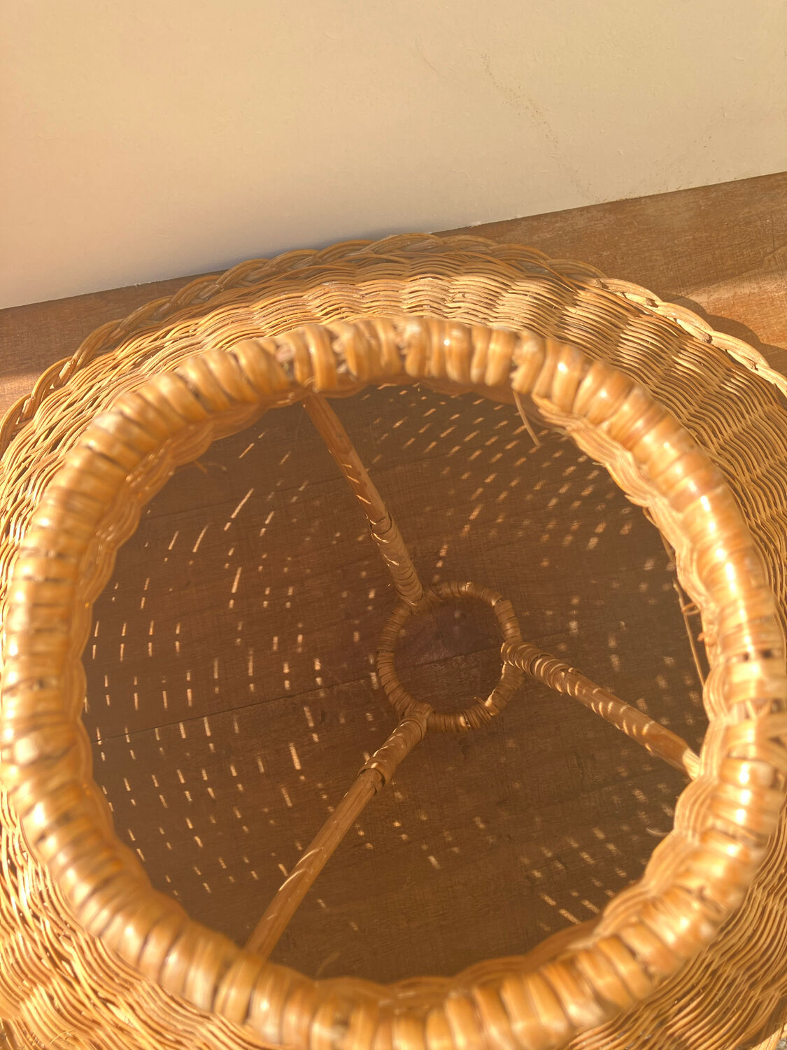 Vintage wicker lampshade