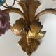 Two bronze wall light decorated with flowers in german porcelain