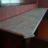 Meuble enfilade 4 portes style Louis XVI en Acajou avec plaque de marbre