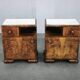 Pair of Art Deco Walnut Nightstands, Czechoslovakia, 1930s