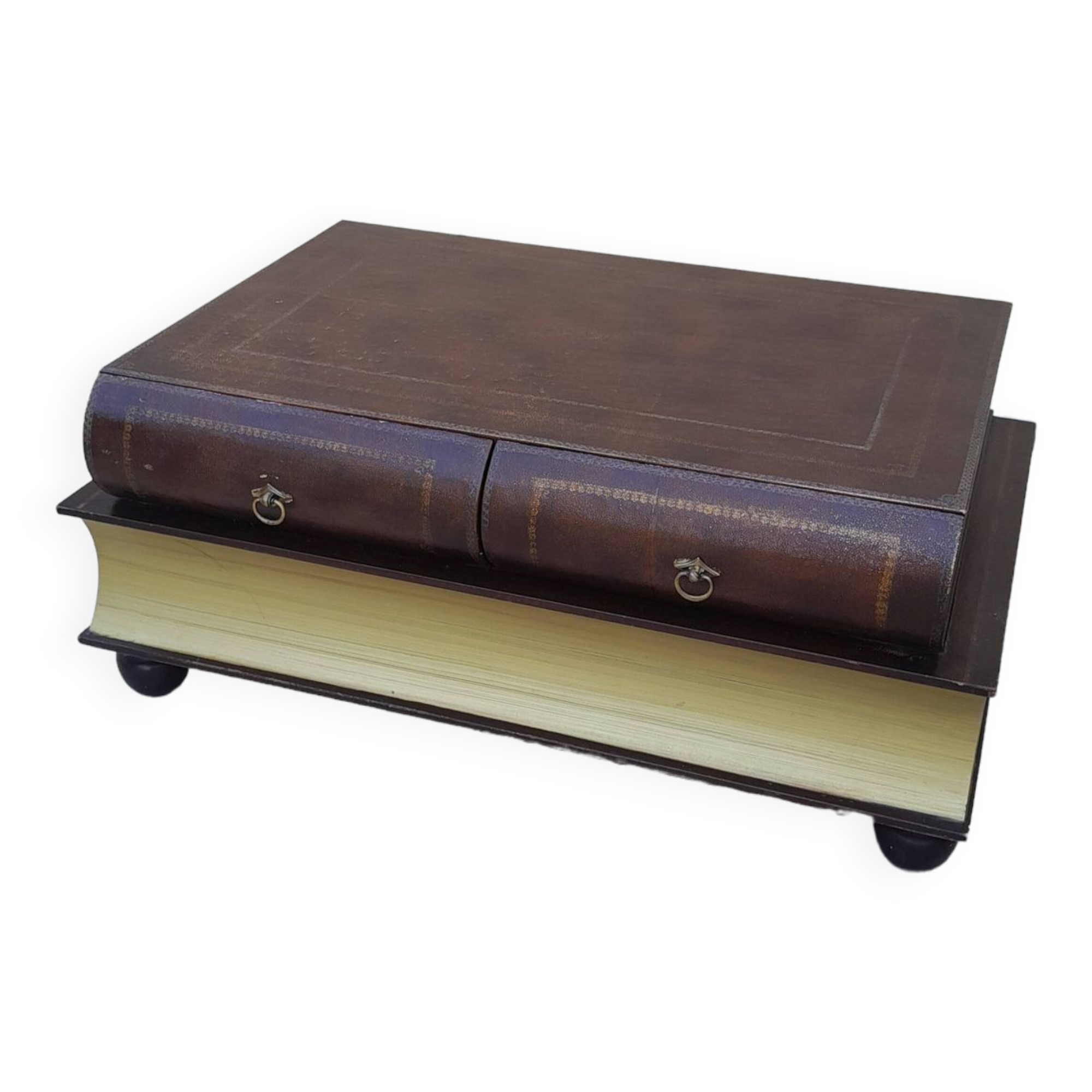 Vintage coffee table in the shape of an old book from the 80s