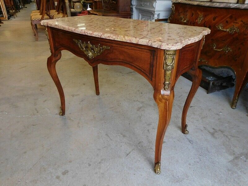 Gueridon middle table console marble tray of the 19th century