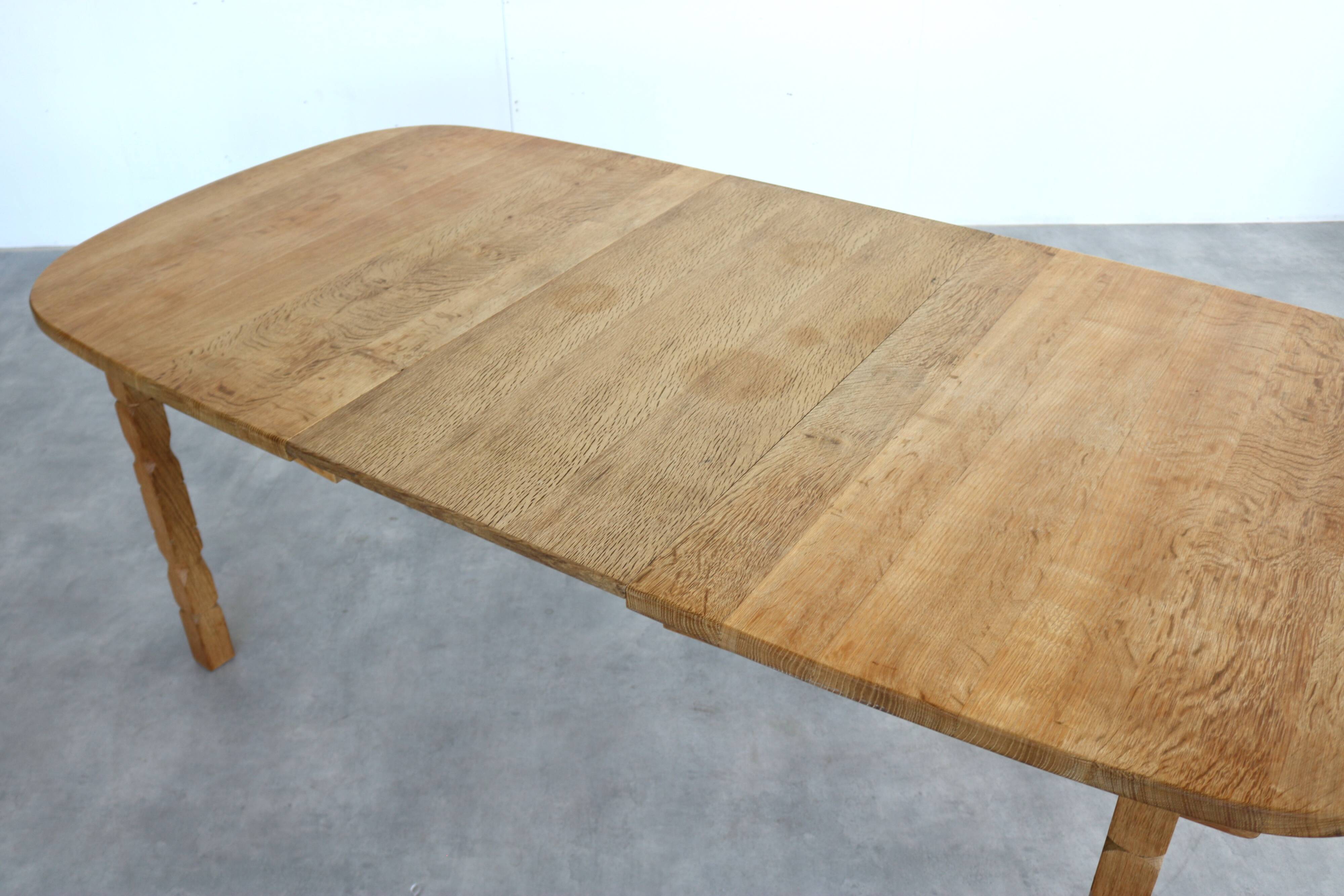 brutalist dining table | vintage table | oak | extendable