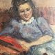 HSP portrait of a young woman seated, signed Lilly Véréa 20th century.