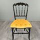 Set of four Napoleon III chairs in blackened wood, 19th century.